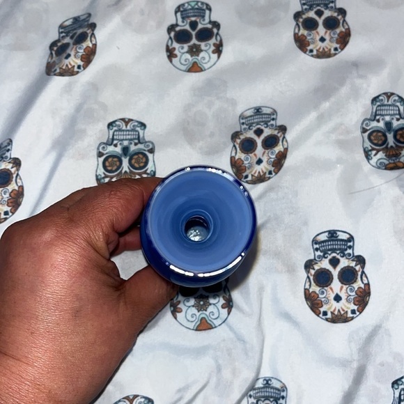 BLUE OPALINE GLASS VASE - Picture 2 of 4